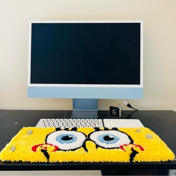 CUSTOM Tufted Keyboard Rug Spongebob Squarepants Size 19" by 7.5" - Picture 2 of 6